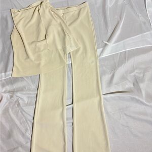 Khy Elegant Cream Women's 2 Piece Pants set